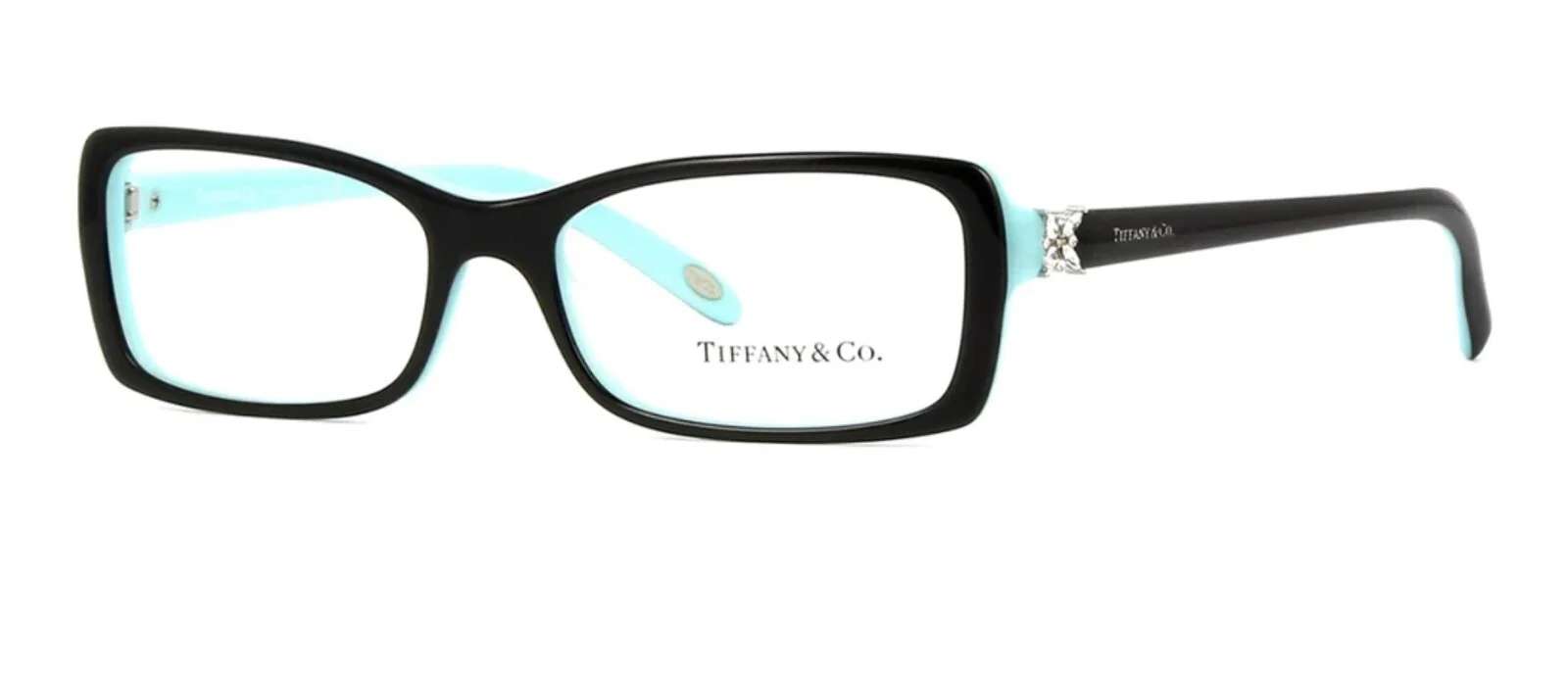 New TIFFANY & CO TF2091-B 8055 53mm Black on Blue Eyeglasses Frames Italy