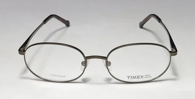 NEW TIMEX 2:13 PM EYEWEAR OVAL TITANIUM BR 53-17-145 FULL-RIM MENS BROWN 3