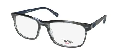 NEW TIMEX 8:27 PM GLASSES PLASTIC MENS NV BLUE OVERSIZED FULL-RIM 57-17-147