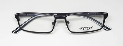 NEW TIMEX TMX CROSS CHECK EYEGLASSES FULL-RIM BLACK BK METAL & PLASTIC MENS 2