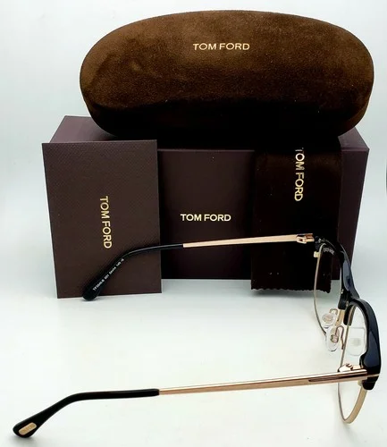 New TOM FORD Blue Blocking Cat-Eye Eyeglasses TF 5546-B 001 54-14 Black Frames 3