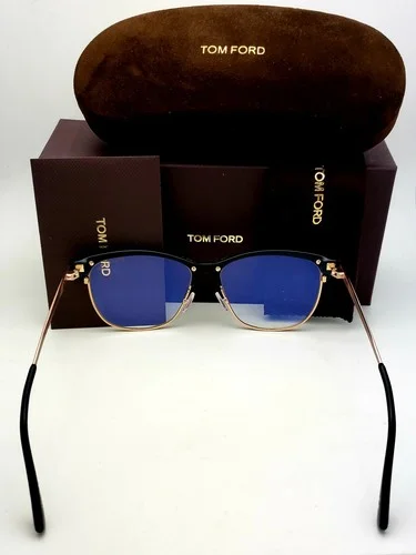 New TOM FORD Blue Blocking Cat-Eye Eyeglasses TF 5546-B 001 54-14 Black Frames 4