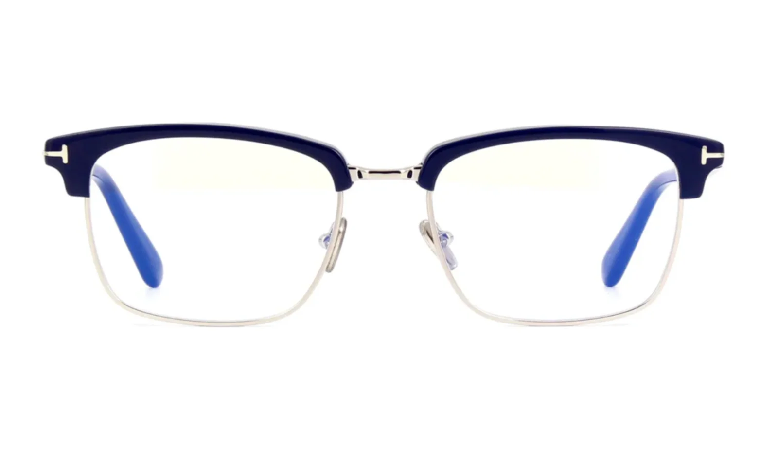New TOM FORD Clubmaster Eyeglasses TF 5801-B 090 54-19 145 Blue & Silver Frames 2