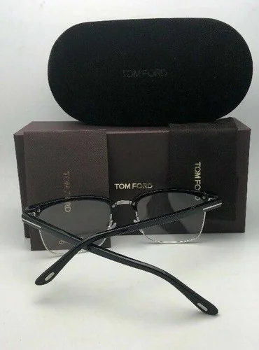 New TOM FORD Eyeglasses TF 5504 005 54-19 145 Black & Silver Clubmaster Frames 4