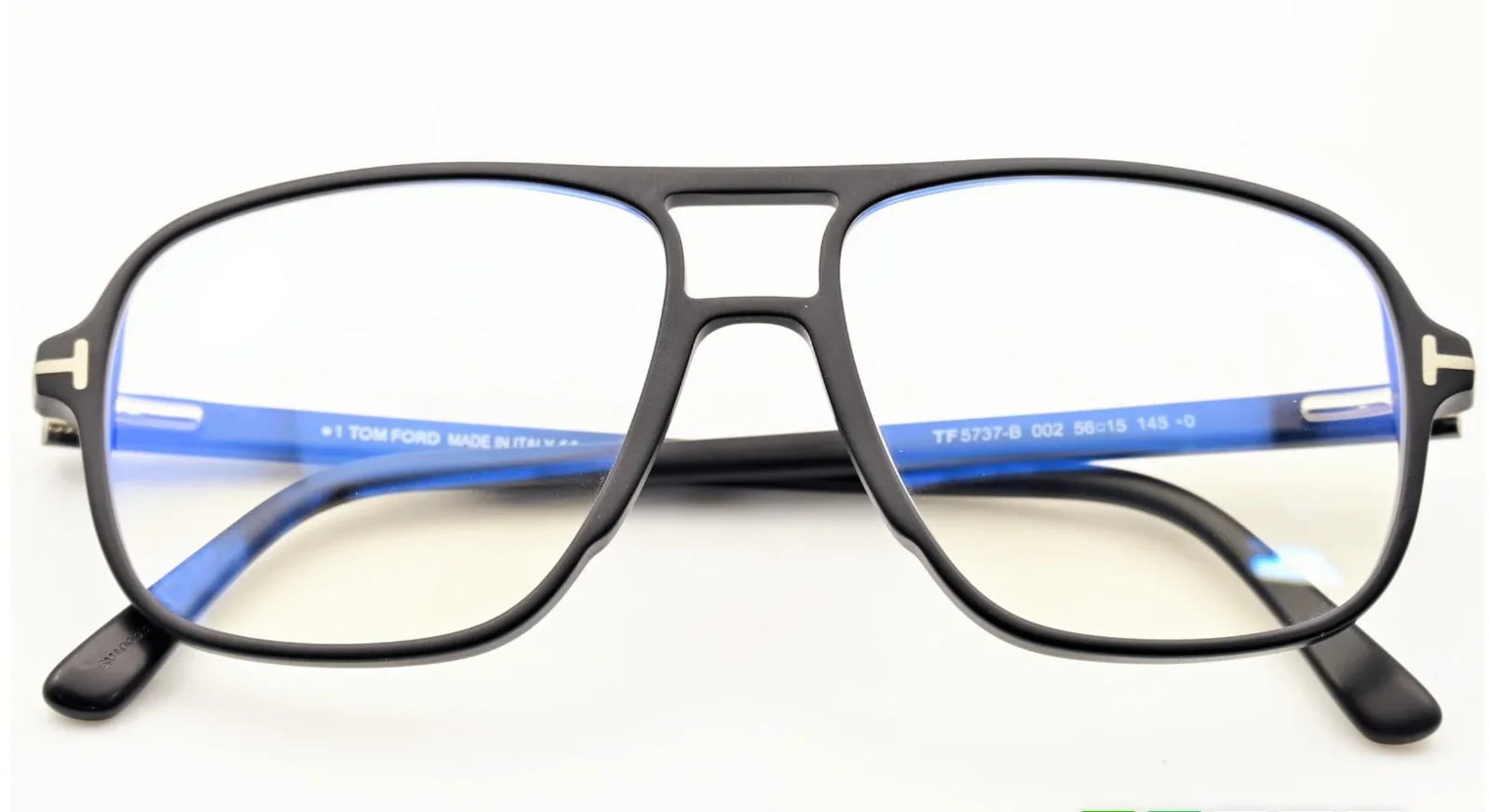 New TOM FORD Eyeglasses TF 5737-B 002 56-15 Matte Black Frames Blue Block Lenses 2