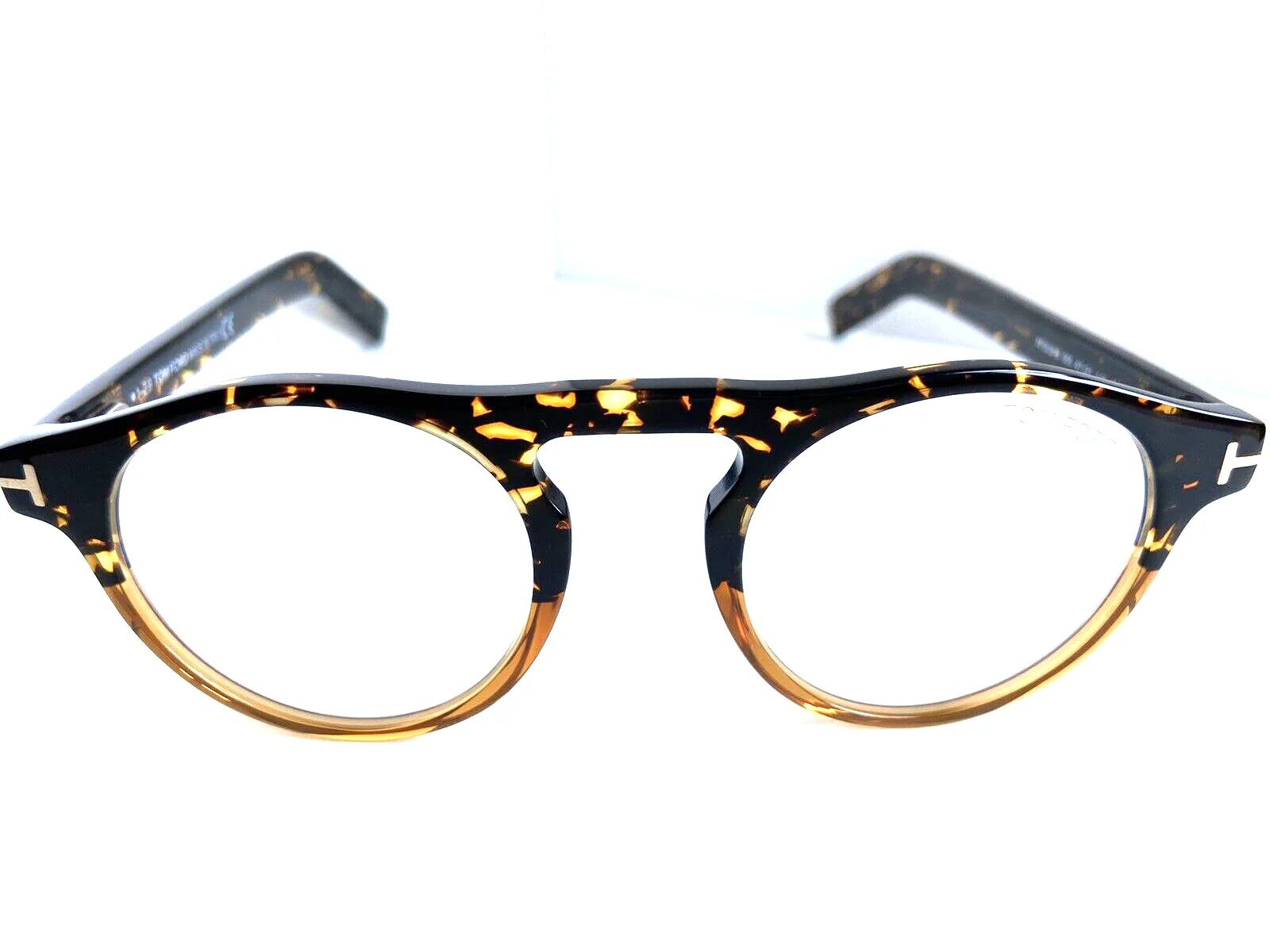 New Tom Ford TF 562855 47mm Tortoise Ombre Round Men