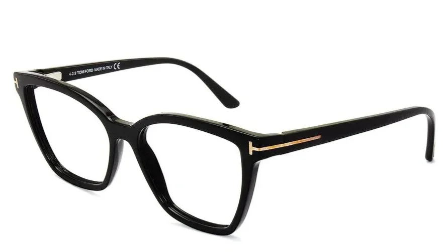 NEW TOM FORD TF 5641-B 001 BLACK AUTHENTIC EYEGLASSES WITH 2 SUN CLIP-ONS 53-15 3