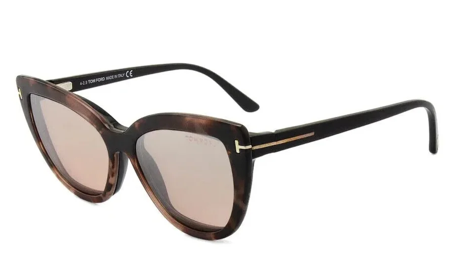 NEW TOM FORD TF 5641-B 001 BLACK AUTHENTIC EYEGLASSES WITH 2 SUN CLIP-ONS 53-15 4
