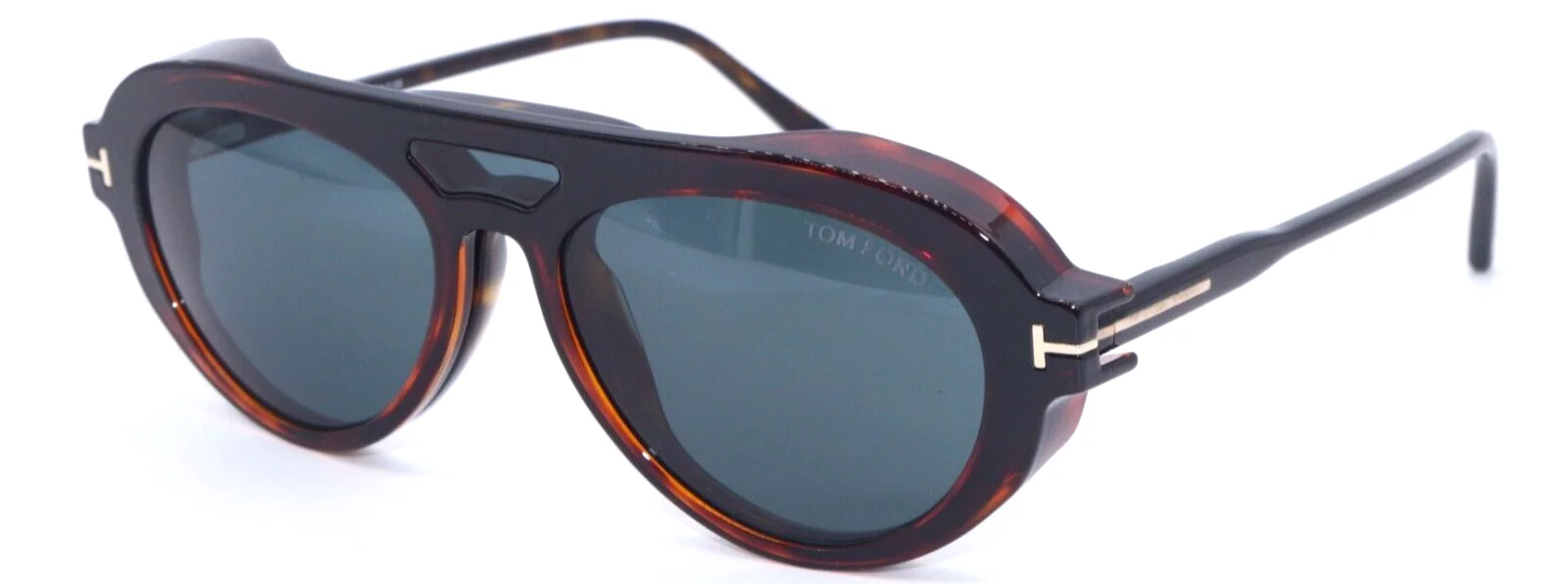 NEW TOM FORD TF 5760-B 052 HAVANA W/HAVANA CLIP ON AUTHENTIC EYEGLASSES 55-17 2