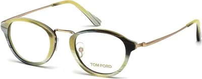 New Tom Ford TF5321 061 Horn Rose Gold Oval Full Rim 47-22-145 Men