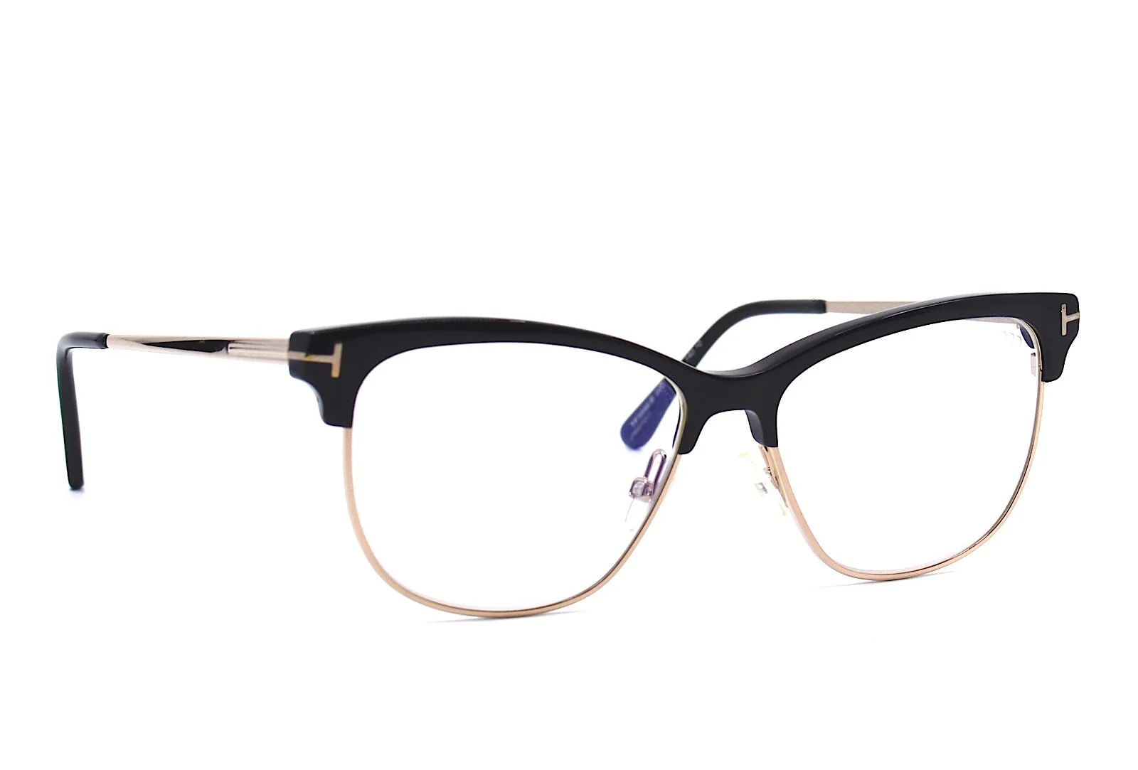 NEW TOM FORD TF5546-B BLACK GOLD BLUE BLOCK AUTHENTIC EYEGLASSES FRAME 52-14