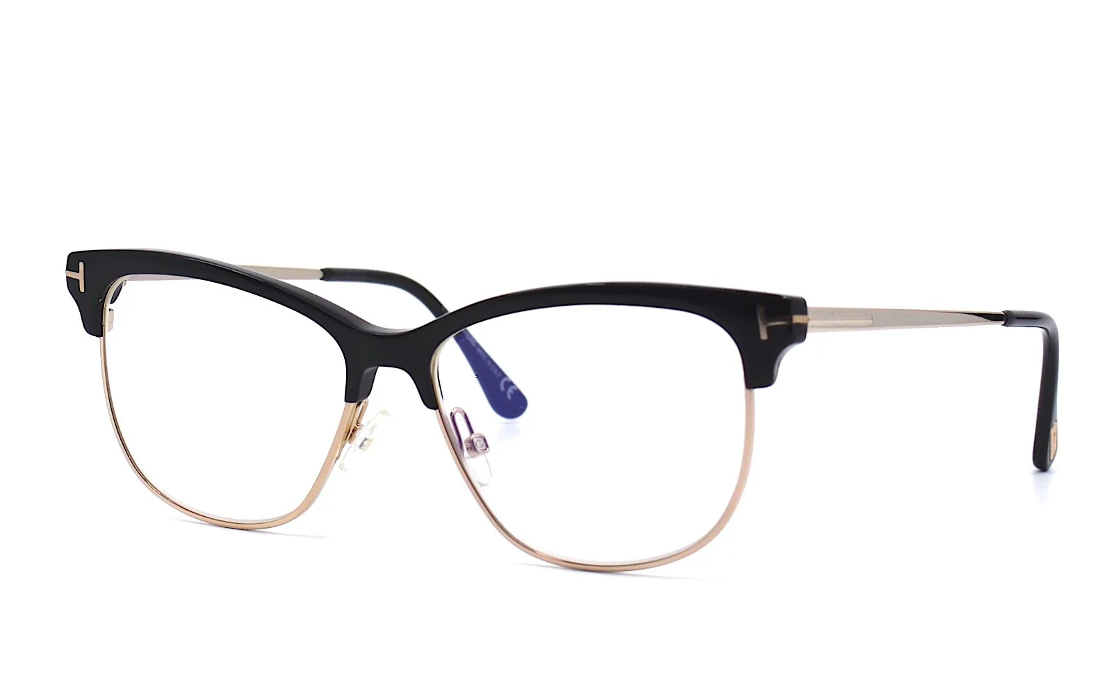 NEW TOM FORD TF5546-B BLACK GOLD BLUE BLOCK AUTHENTIC EYEGLASSES FRAME 52-14 3