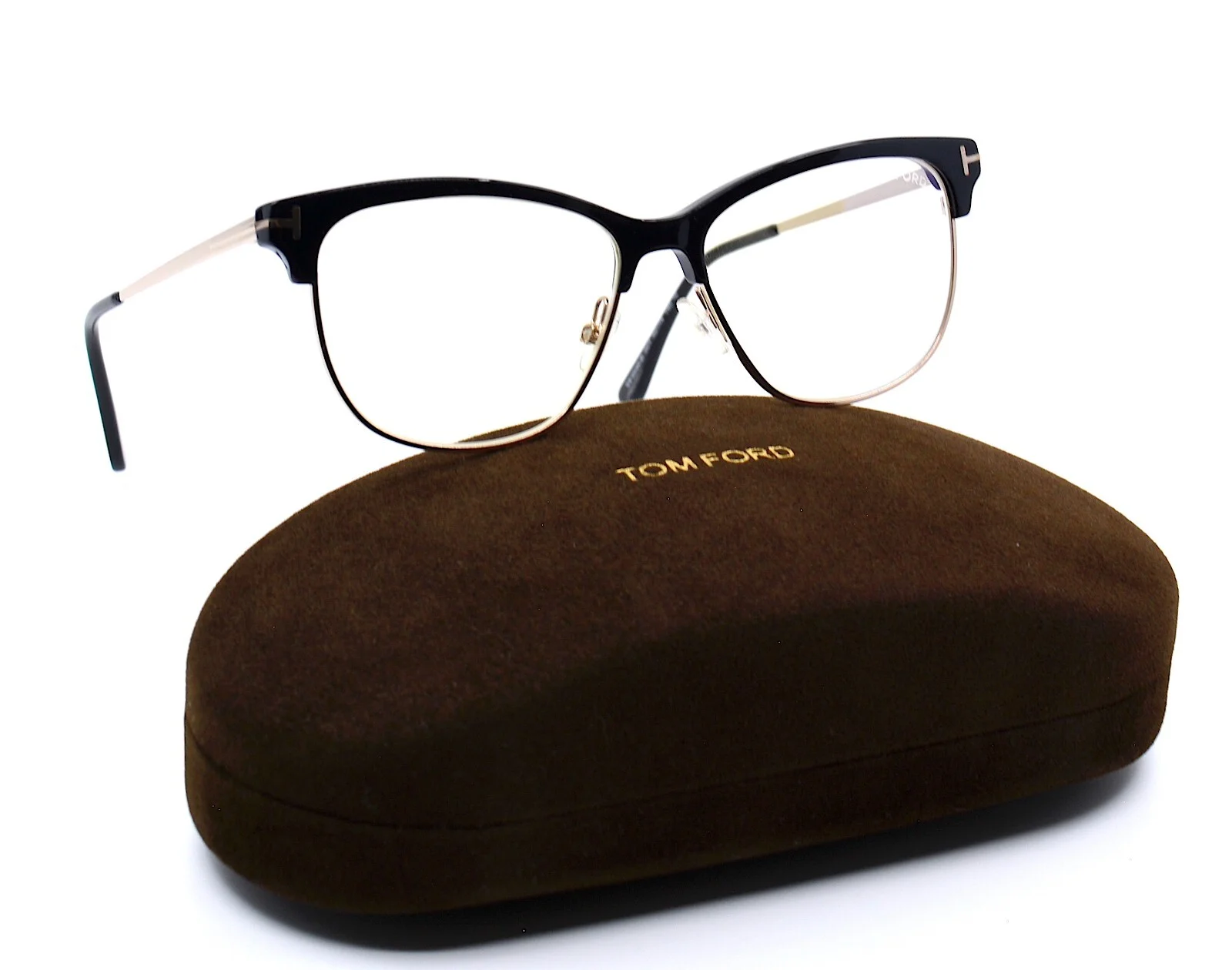 NEW TOM FORD TF5546-B BLACK GOLD BLUE BLOCK AUTHENTIC EYEGLASSES FRAME 52-14 4