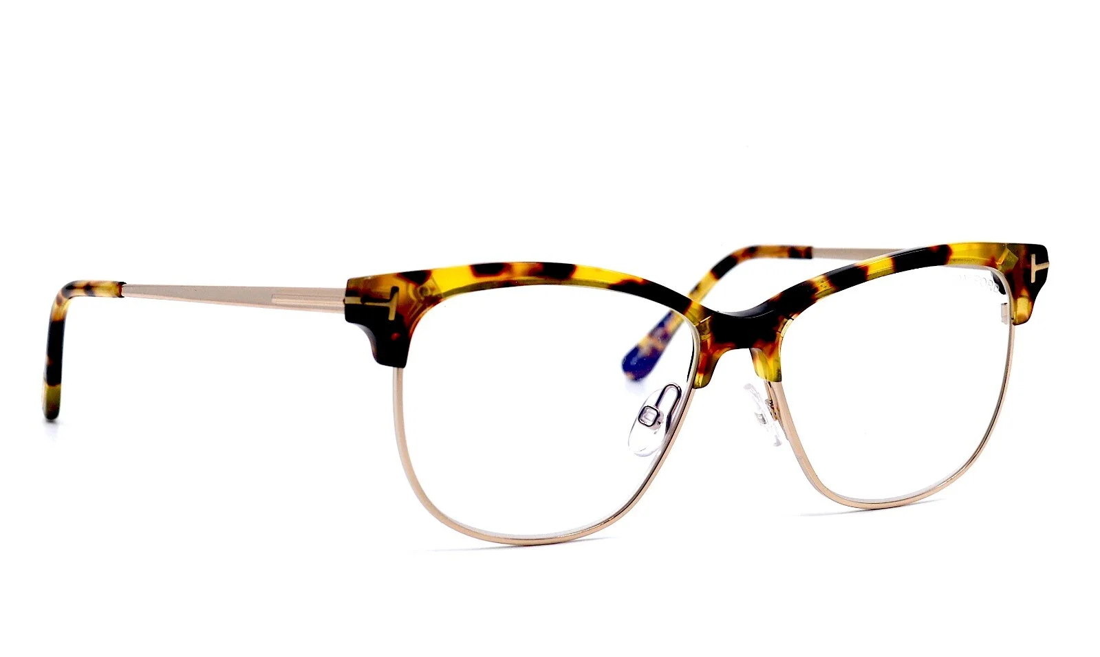 NEW TOM FORD TF5546-B HAVANA GOLD BLUE BLOCK AUTHENTIC EYEGLASSES FRAME 52-14