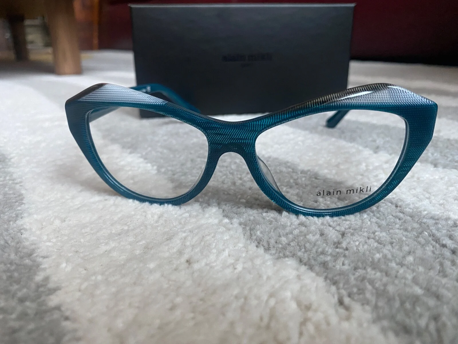 NEW Turquoise Alain Mikli eyeglass frames unique blondene cat eye w/warranty