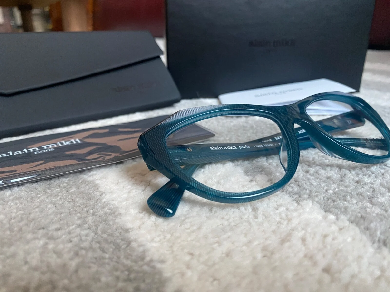 NEW Turquoise Alain Mikli eyeglass frames unique blondene cat eye w/warranty 2