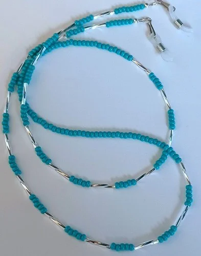 NEW! TURQUOISE & SILVER Eyeglass Chain 27
