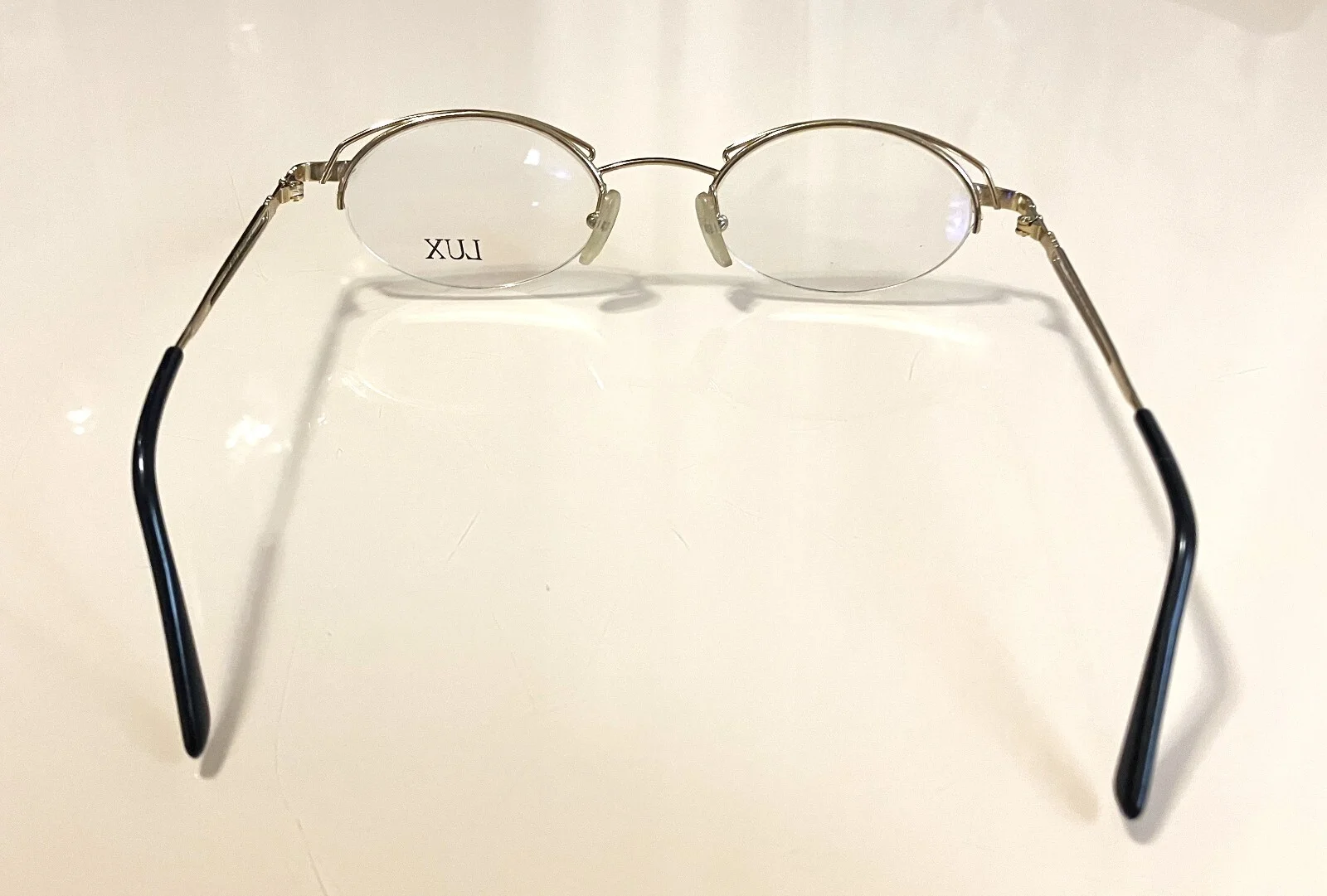 New Unique Ladies Gold LUX Eyeglasses Blue Decorated Matching Rim & Temples SALE 4