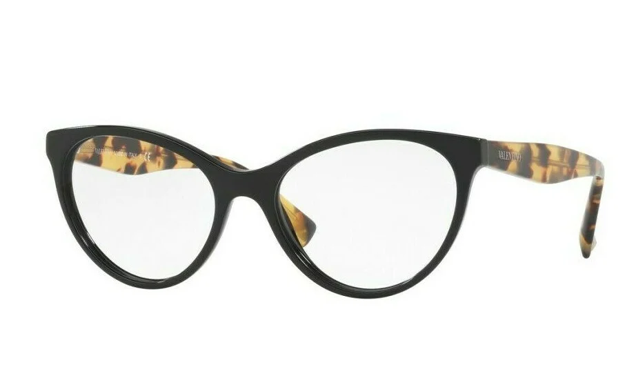 New VALENTINO VA3013 5001 53mm Black Havana Eyeglasses RX Frames Italy