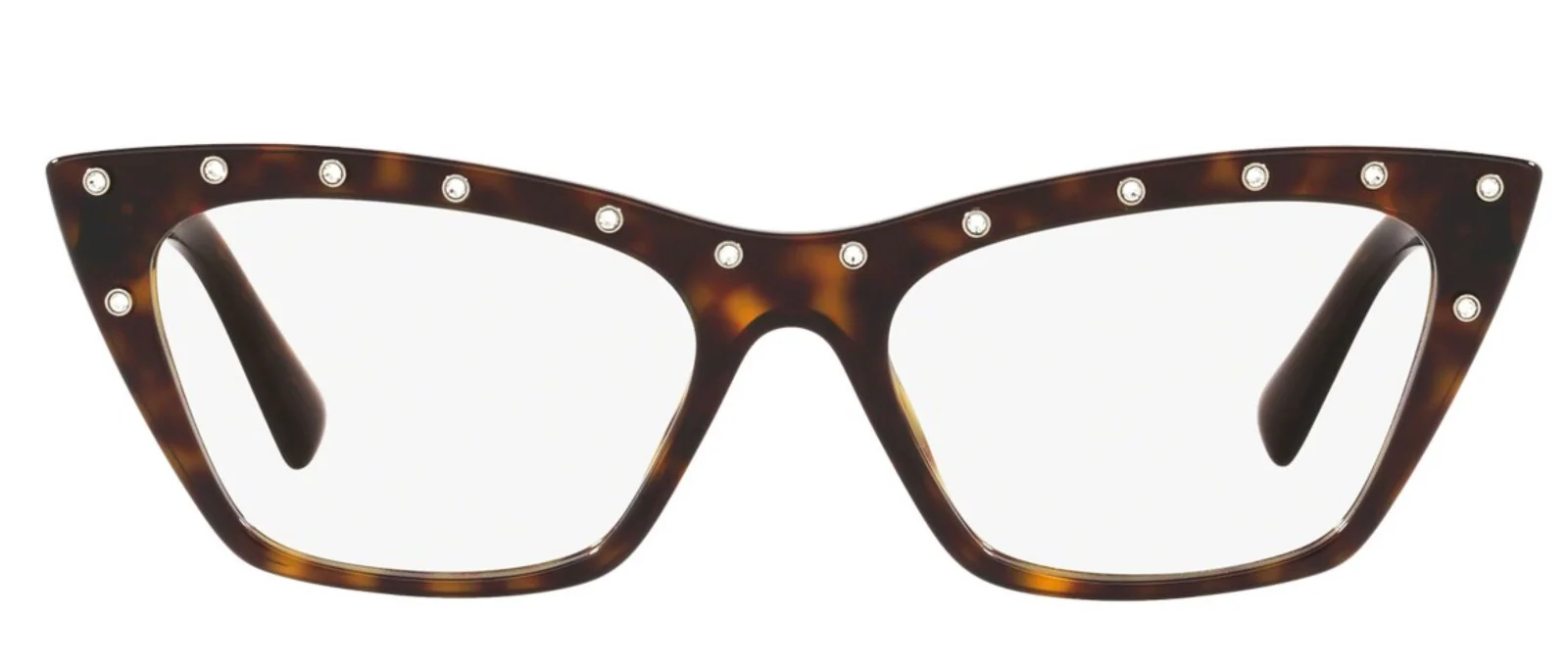 New VALENTINO VA3031 5002 54mm Havana Swarovski Crystal Eyeglasses Frames Italy 2