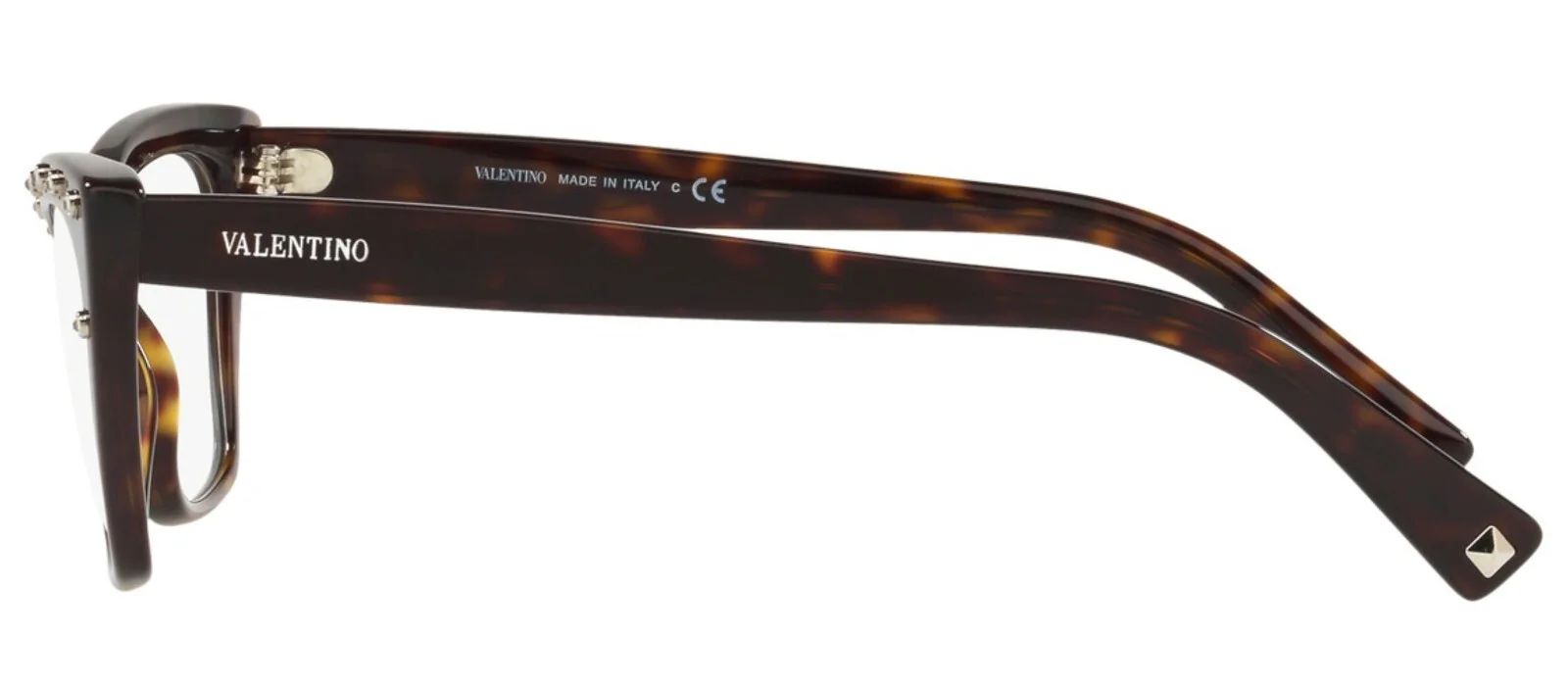 New VALENTINO VA3031 5002 54mm Havana Swarovski Crystal Eyeglasses Frames Italy 3