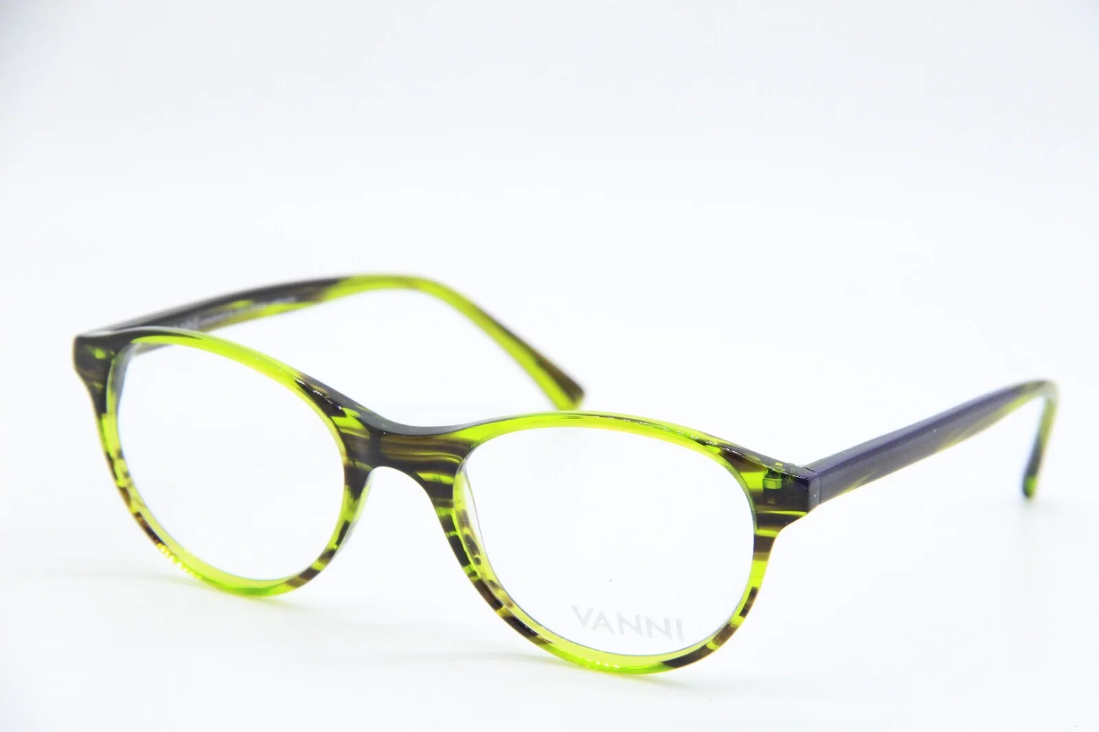 NEW VANNI V3667 A59 TRANSPARENT GREEN OLIVE AUTHENTIC EYEGLASSES FRAMES 51-19
