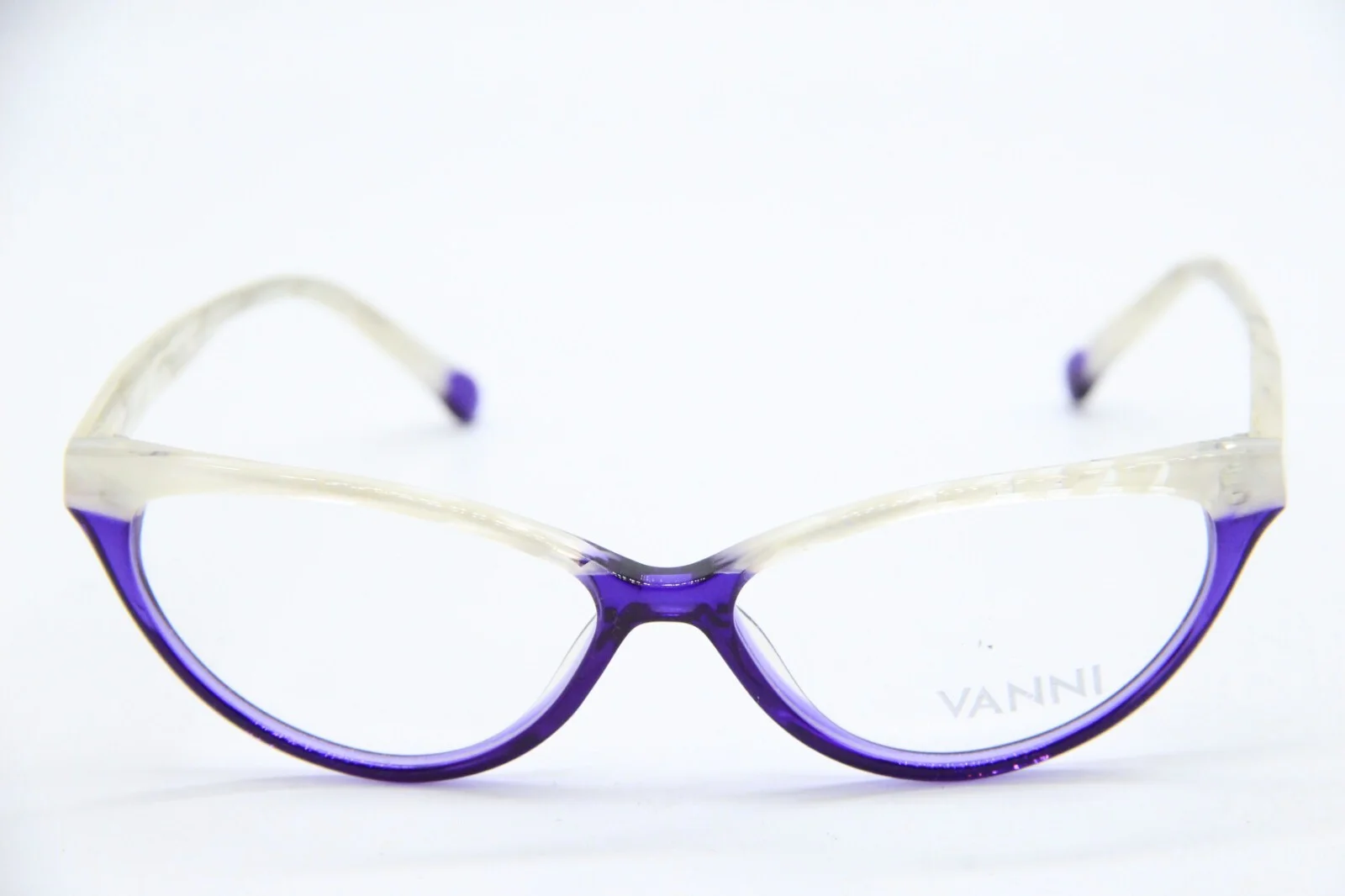 NEW VANNI V3681 A250 TRANSPARENT PURPLE WHITE AUTHENTIC EYEGLASSES FRAMES 53-14 2