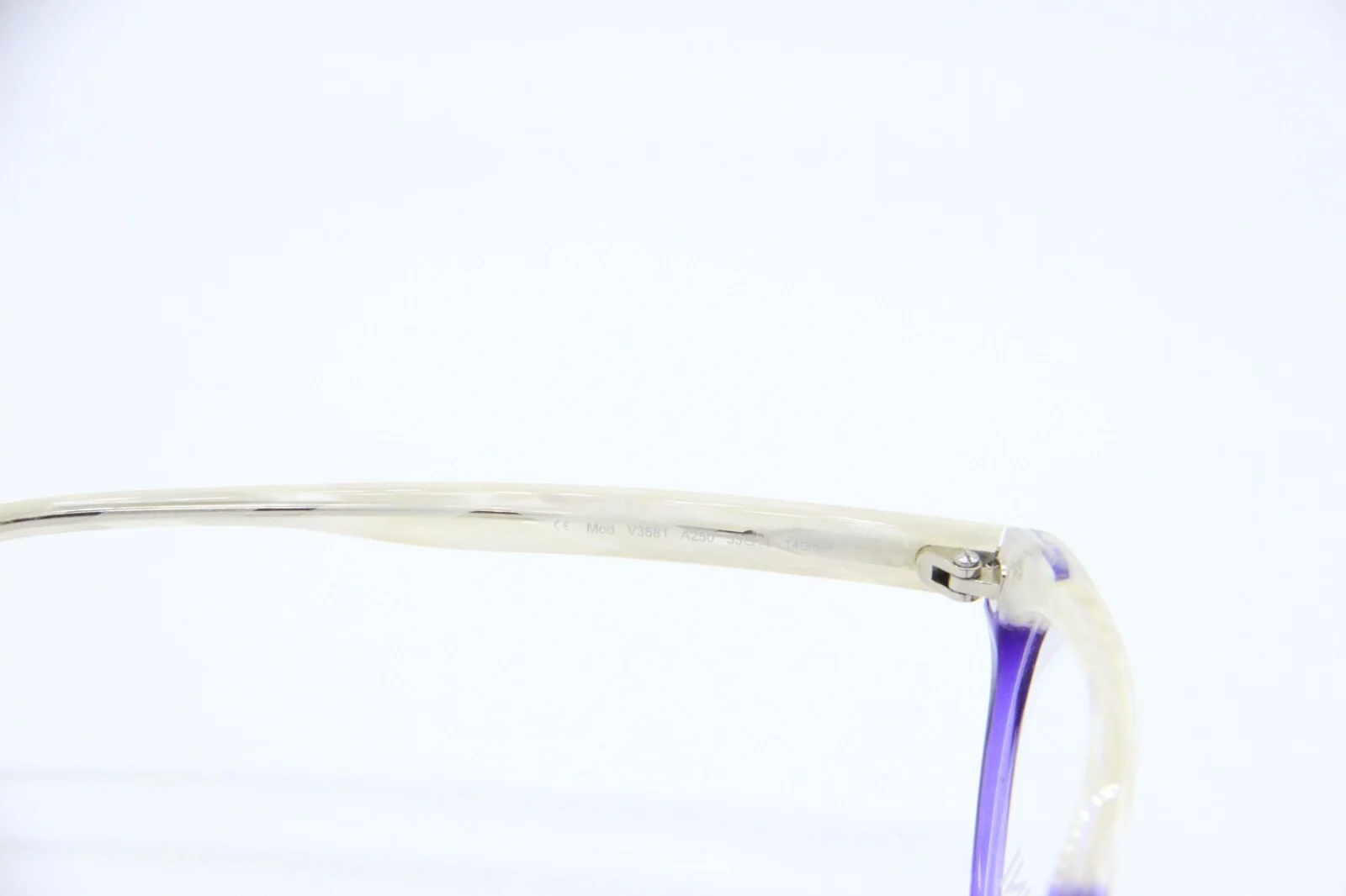 NEW VANNI V3681 A250 TRANSPARENT PURPLE WHITE AUTHENTIC EYEGLASSES FRAMES 53-14 3