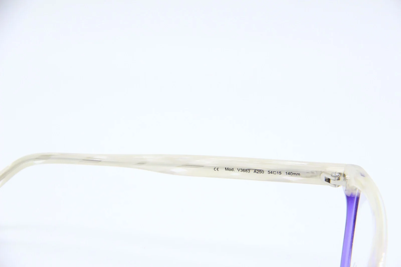 NEW VANNI V3683 A250 TRANSPARENT PURPLE WHITE AUTHENTIC EYEGLASSES FRAMES 54-15 3