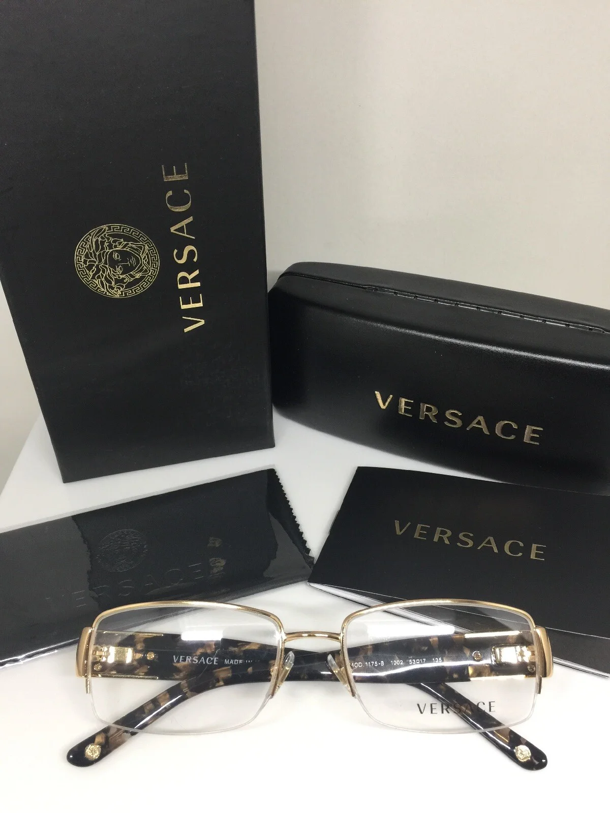 NEW VERSACE 1175-B EYEGLASSES FRAME EUROPEAN STUNNING SLEEK STRASS FRAME EYEWEAR