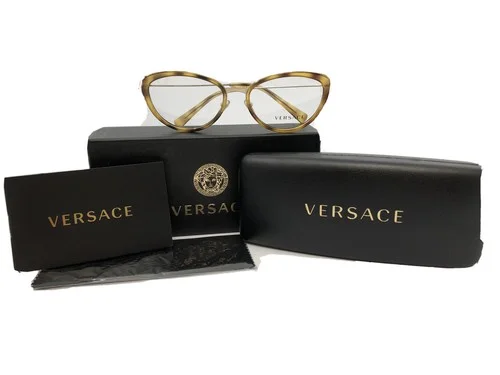 NEW VERSACE 1244 1400 Blonde Tortoise 53.17.140 Women’s Eyeglasses Frames