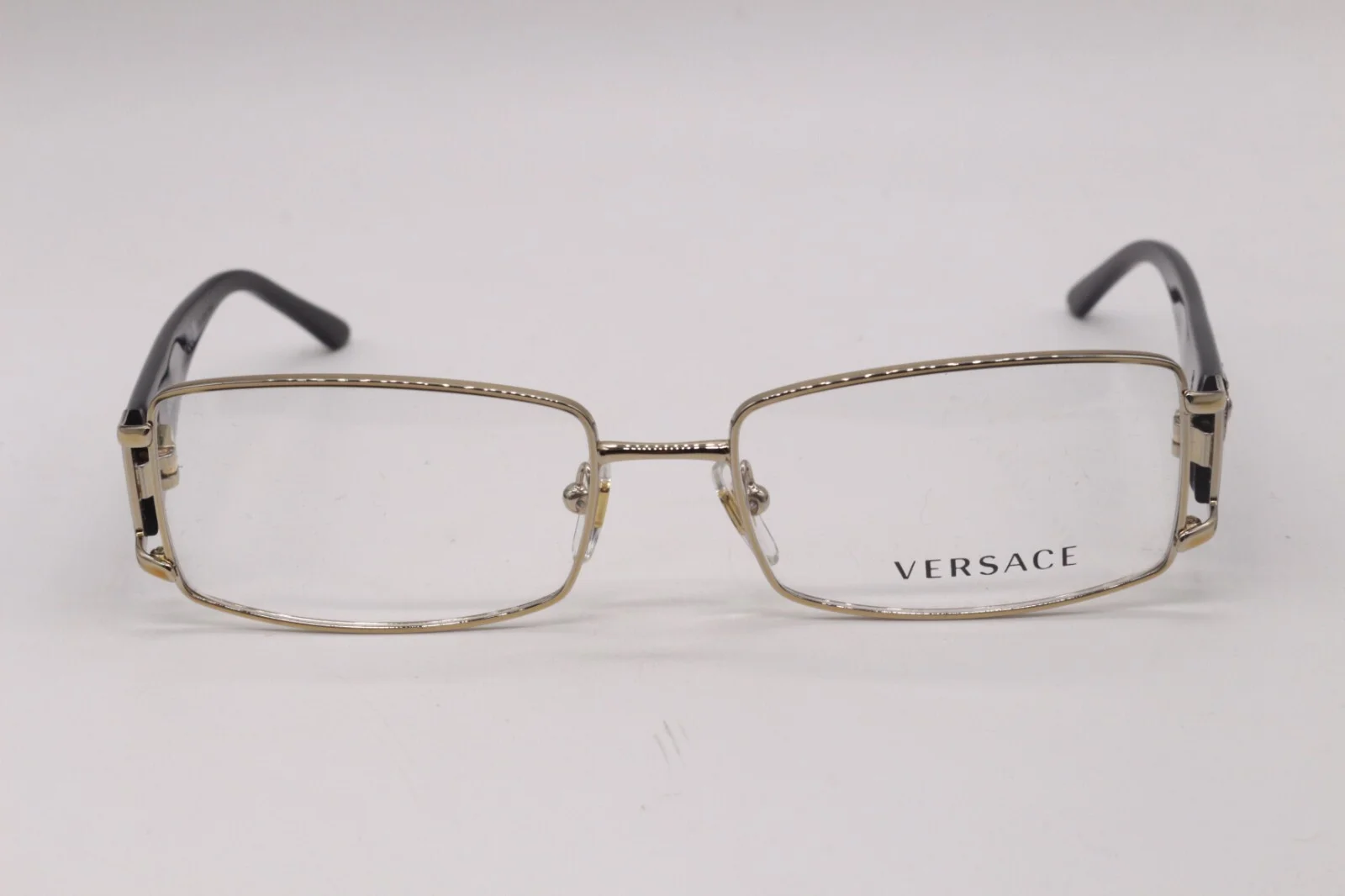 NEW VERSACE MOD. 1163-M 1252 GOLD BLACK AUTHENTIC EYEGLASSES W/CASE 52-16 2