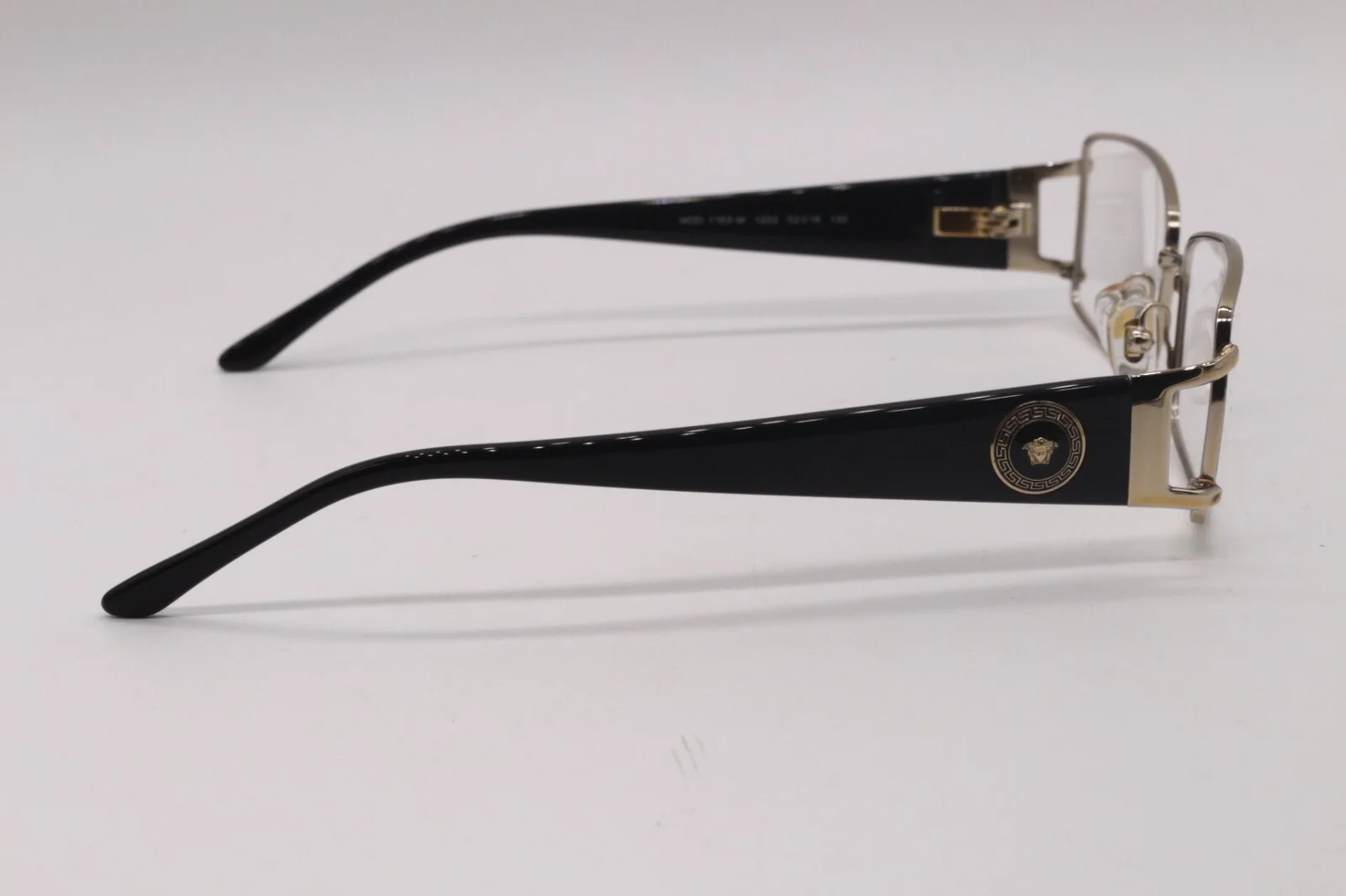 NEW VERSACE MOD. 1163-M 1252 GOLD BLACK AUTHENTIC EYEGLASSES W/CASE 52-16 3