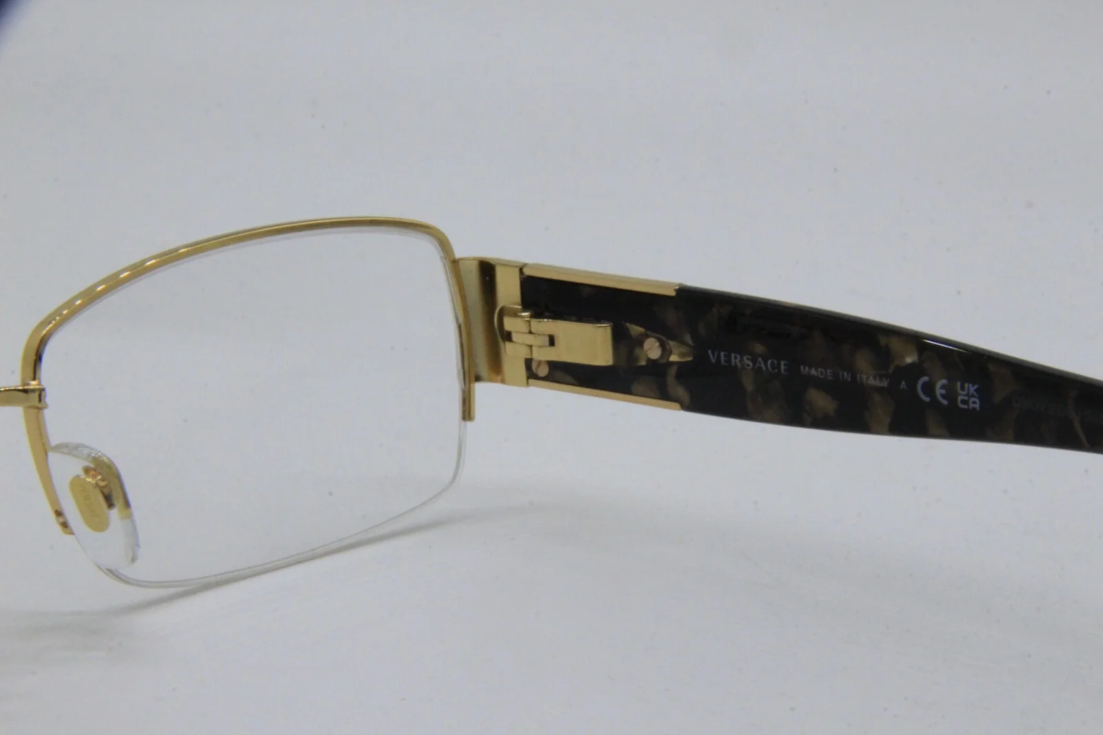 NEW VERSACE MOD. 1175-B 1002 GOLD BROWN AUTHENTIC EYEGLASSES W/CASE 53-17 4