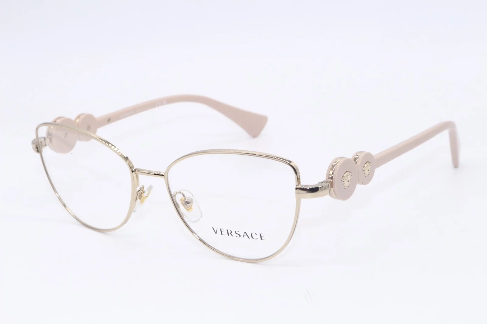 NEW VERSACE MOD. 1284 1490 GOLD BEIGE DESIGNER AUTHENTIC FRAMES EYEGLASSES 53-16
