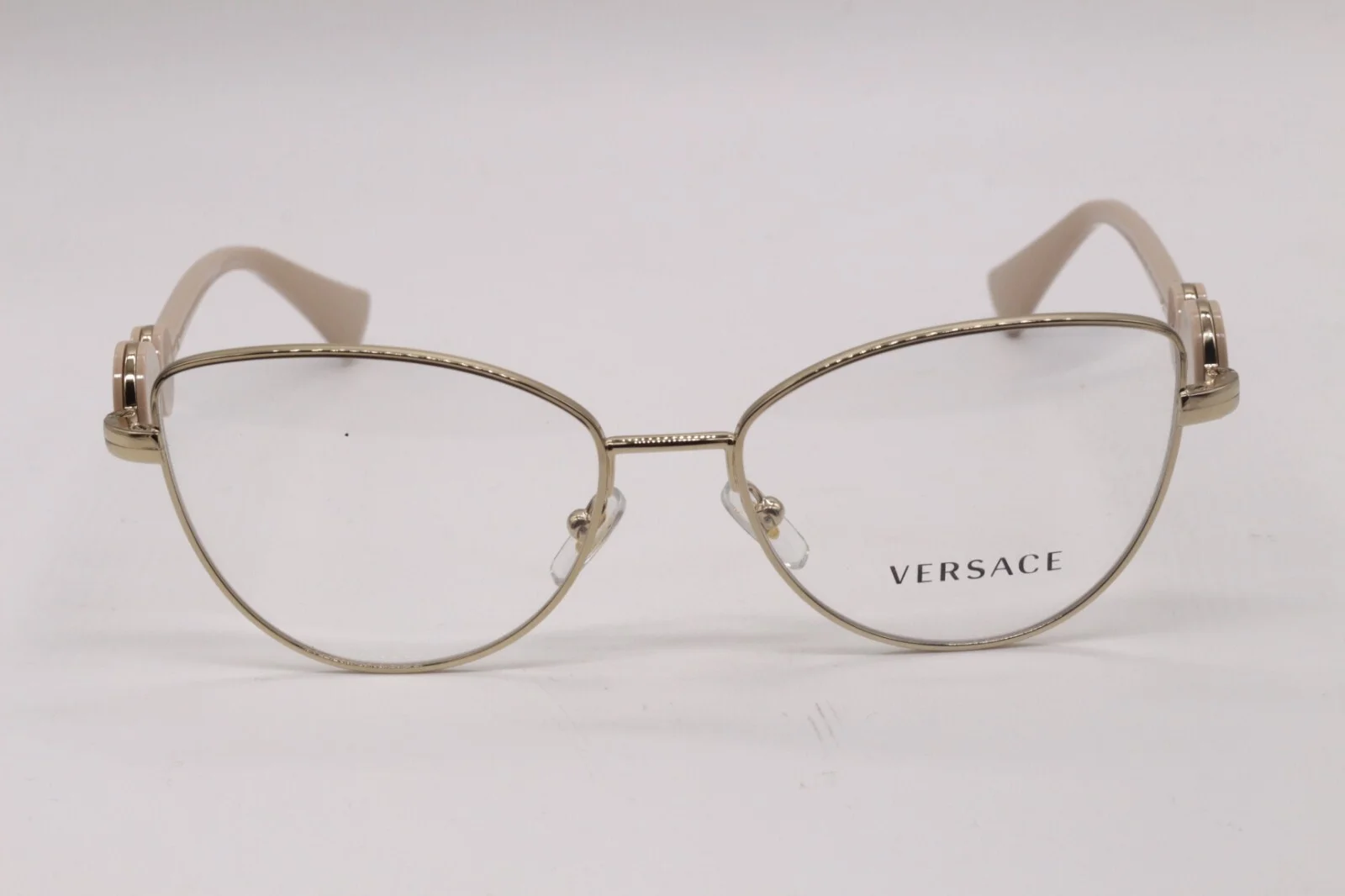 NEW VERSACE MOD. 1284 1490 GOLD BEIGE DESIGNER AUTHENTIC FRAMES EYEGLASSES 53-16 2