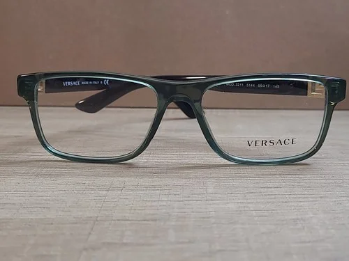 NEW VERSACE MOD. 3211 5144 GREEN BLACK AUTHENTIC EYEGLASSES FRAMES 55-17-145 2