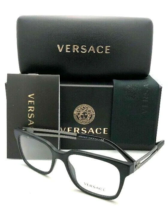 New VERSACE Rx-able Eyeglasses VE 3218 5122 53-17 140 Matte Black-Gunmetal Frame