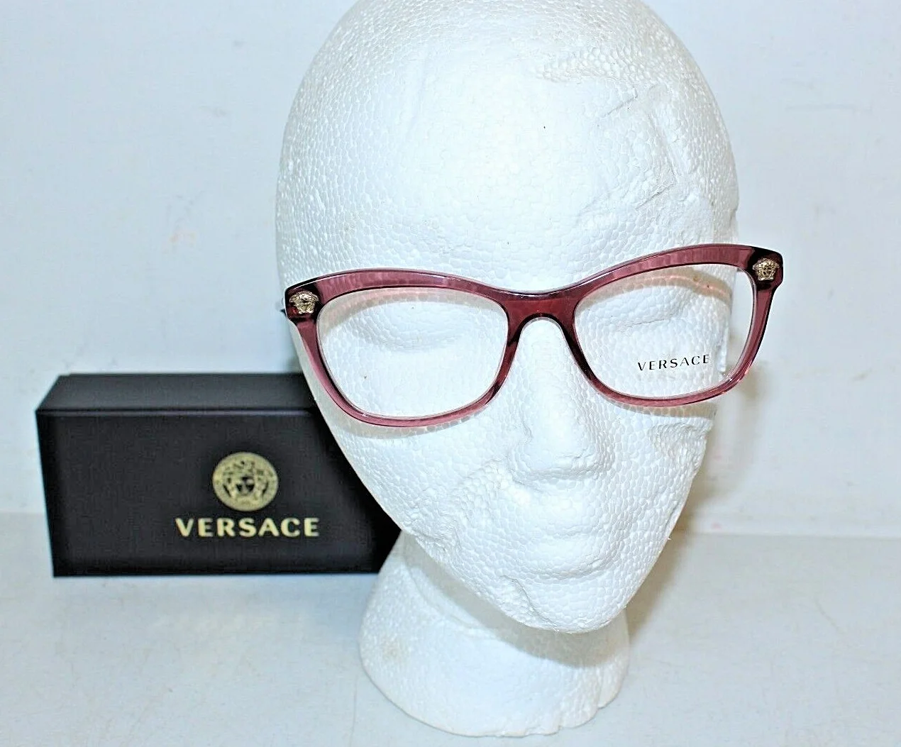 New VERSACE Transparent Violet Purple w/Gold EYEGLASSES Frames VE 3224 5209 54mm