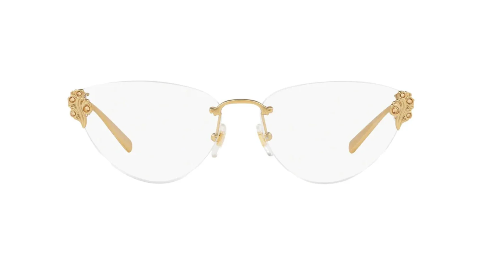 New VERSACE VE 1254-B 1252 54mm Gold Rimless Eyeglasses Frames Italy 2