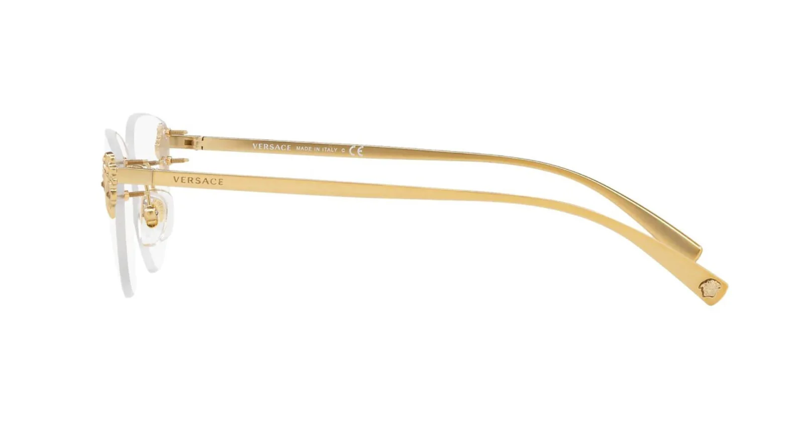 New VERSACE VE 1254-B 1252 54mm Gold Rimless Eyeglasses Frames Italy 3