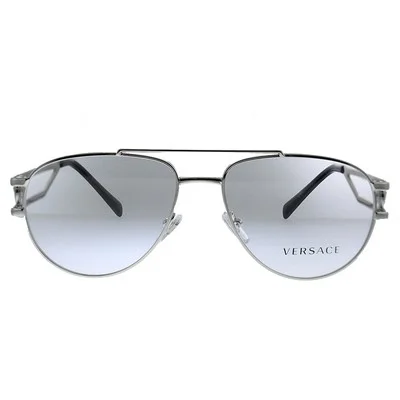 New Versace VE 1269 1000 Silver Metal Aviator Eyeglasses 55mm 2