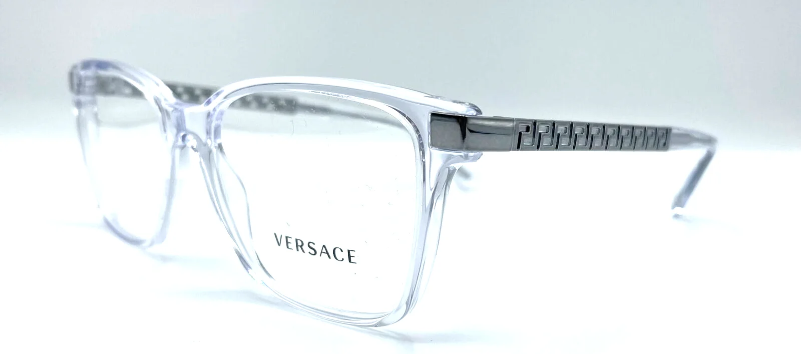 New VERSACE VE3340U 148 Transparent 55/17/145 Authentic Men