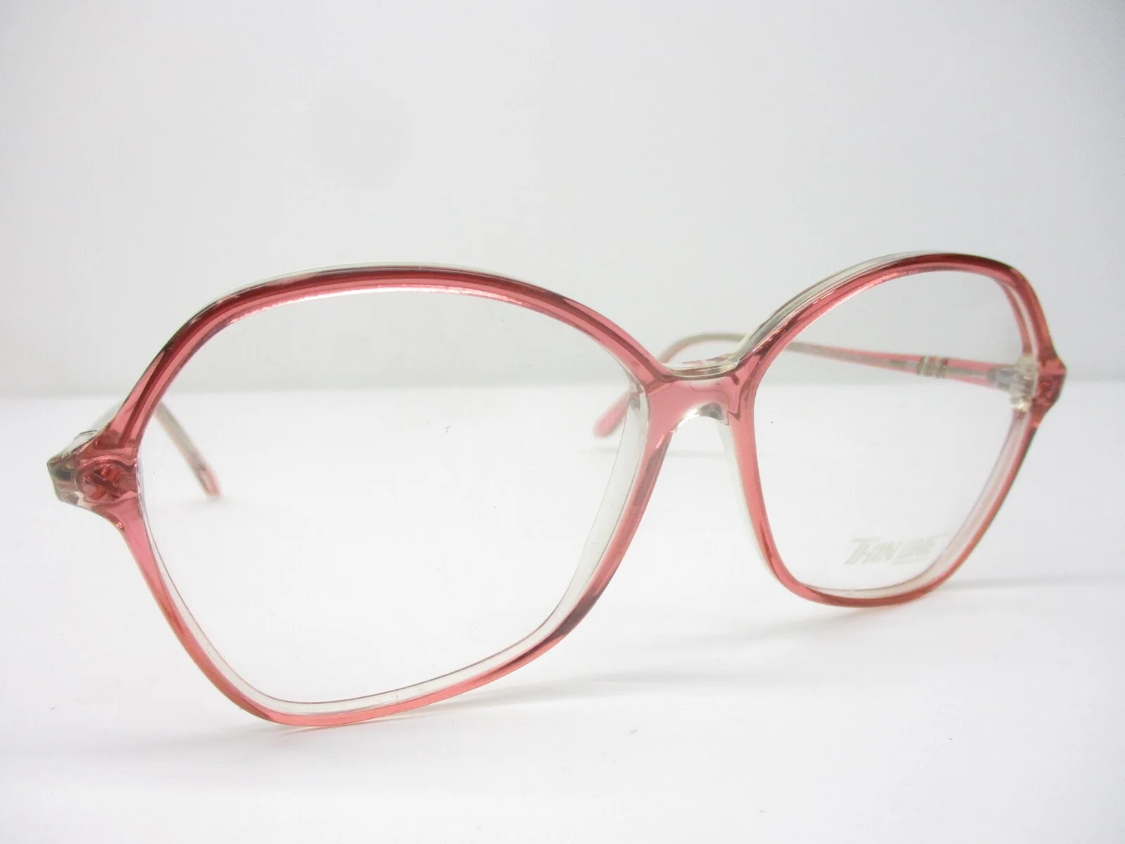 New Vintage Eyeglasses Frames Kenco Thin Line Italy Classic Fashion Pink 55 NOS 3