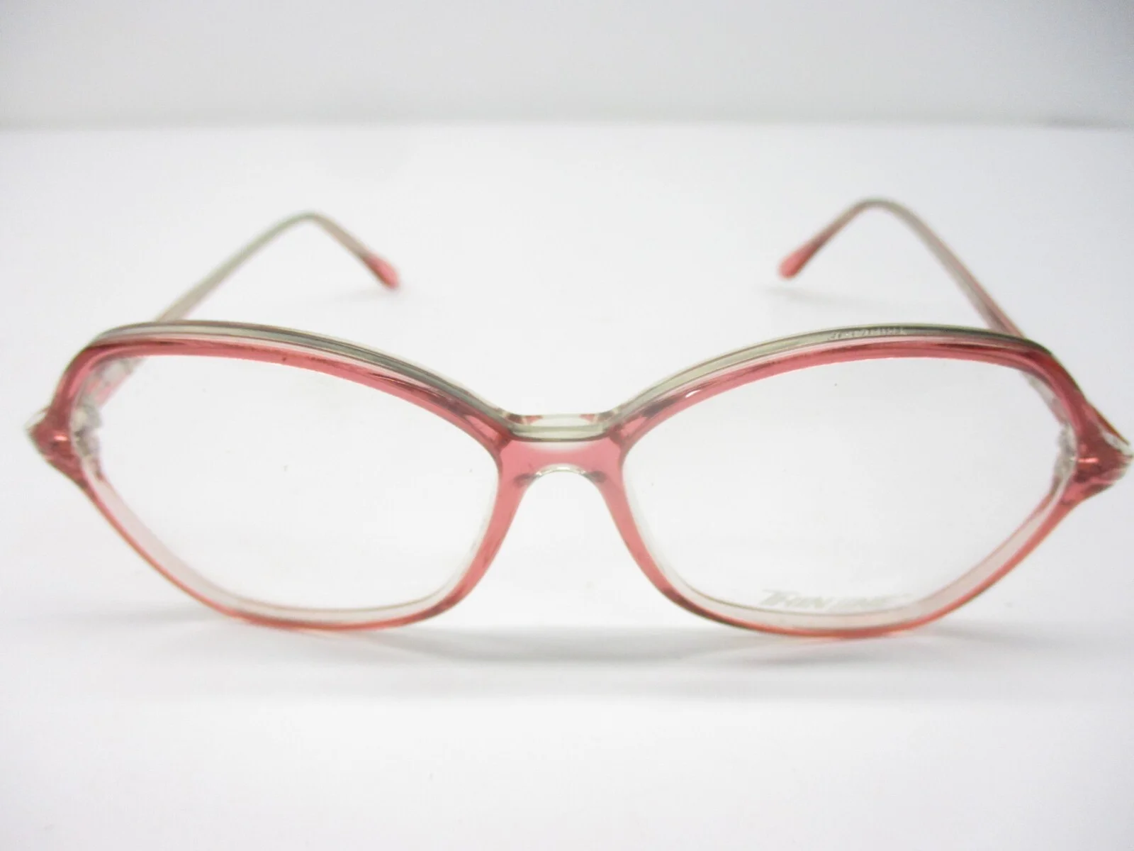 New Vintage Eyeglasses Frames Kenco Thin Line Italy Classic Fashion Pink 55 NOS 4