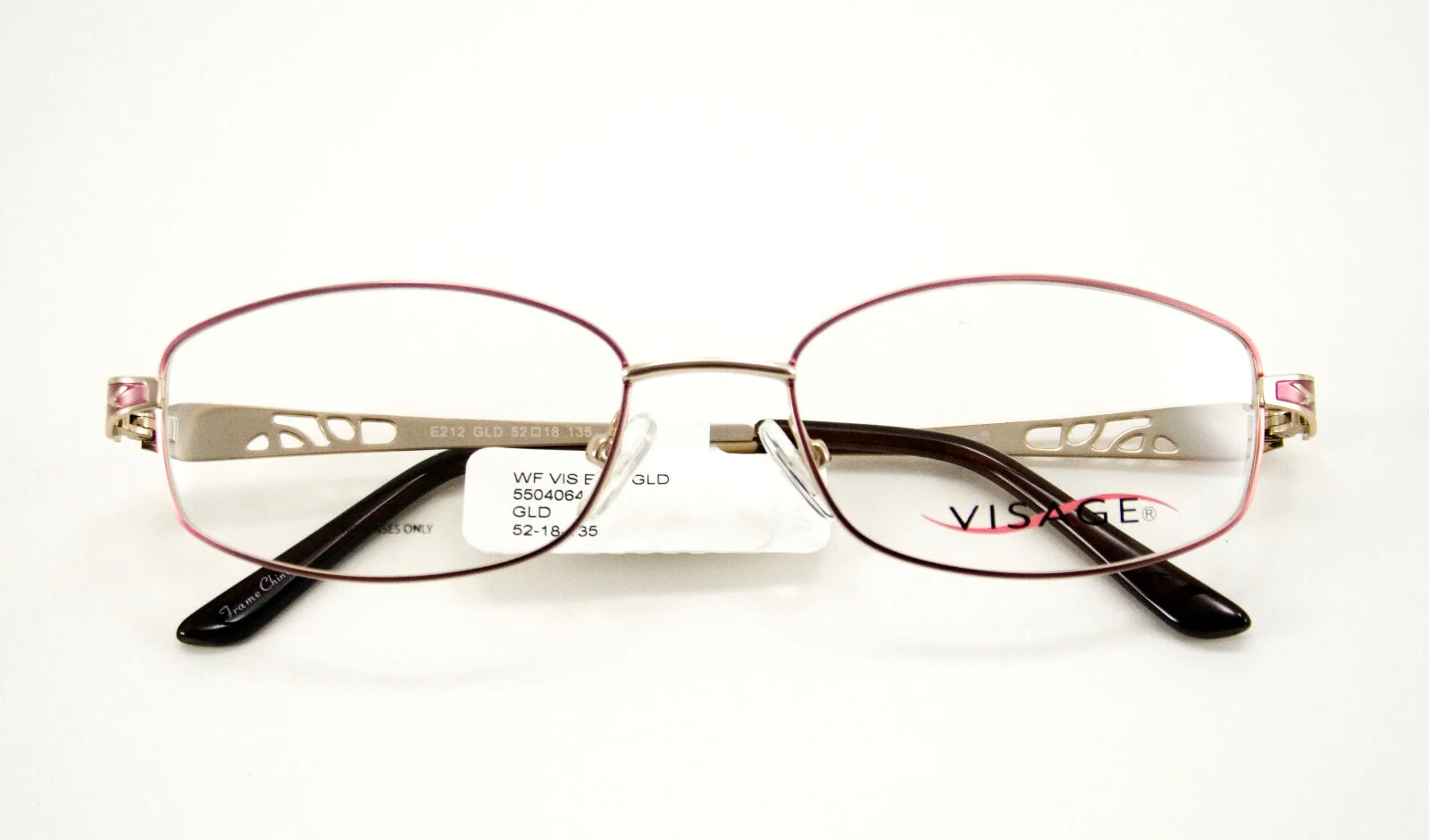 NEW Visage E212 Gold Womans Prescription Eyeglass Frames MSRP $58.00 NWT Glasses 3