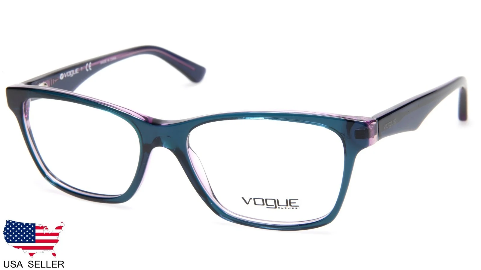 NEW Vogue VO 2787 2267 TOP TRANSPARENT BLUE On VIOLET EYEGLASSES 53-16-140 B37mm