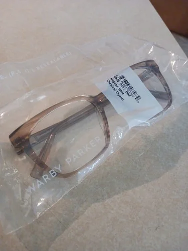 New WARBY PARKER Hughes W 207 54mm Chestnut Crystal Eyeglasses Frames Extra Wide 3