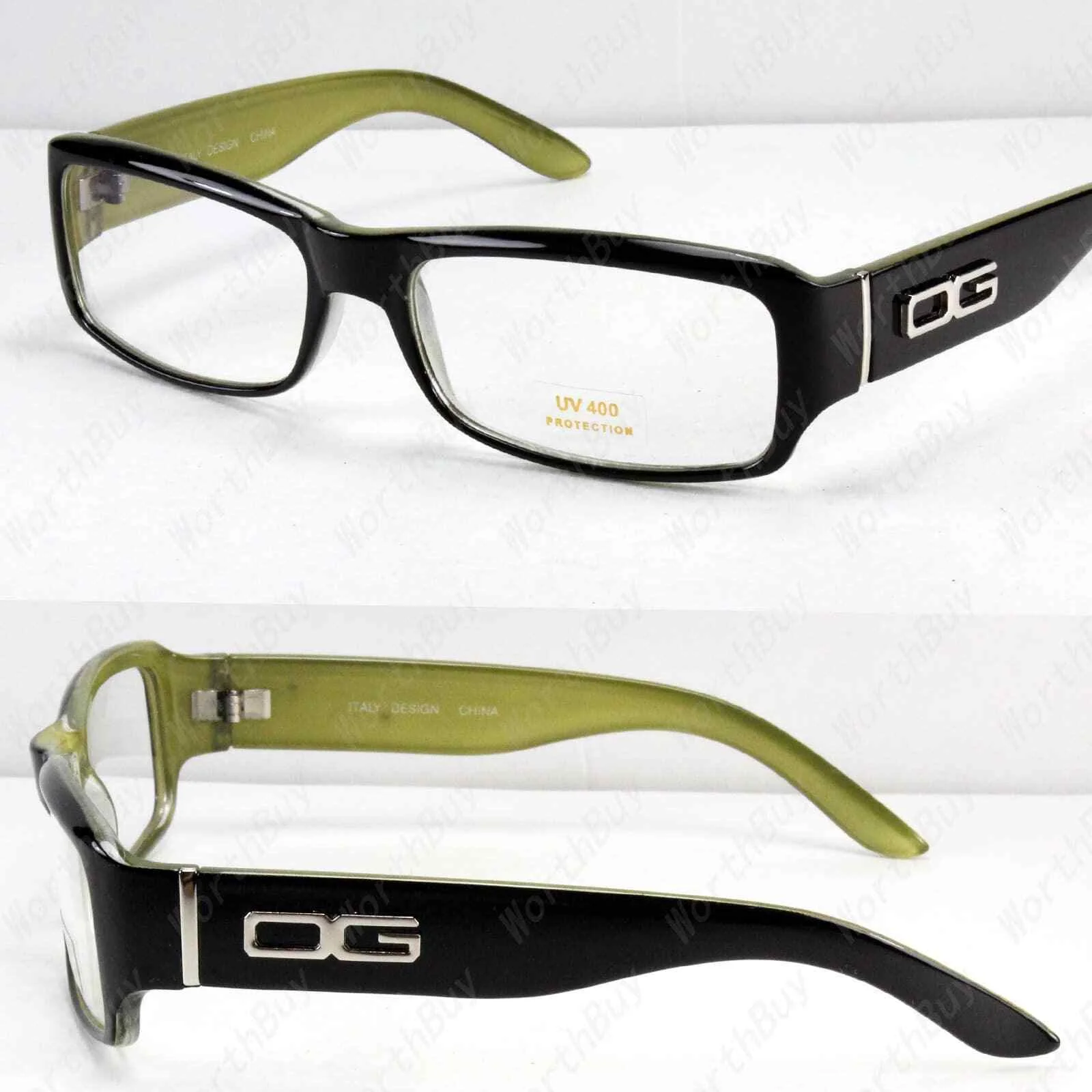 New WB Mens Women Clear Lens Rectangular Frame Fashion Eye Glasses Designer Wrap 3