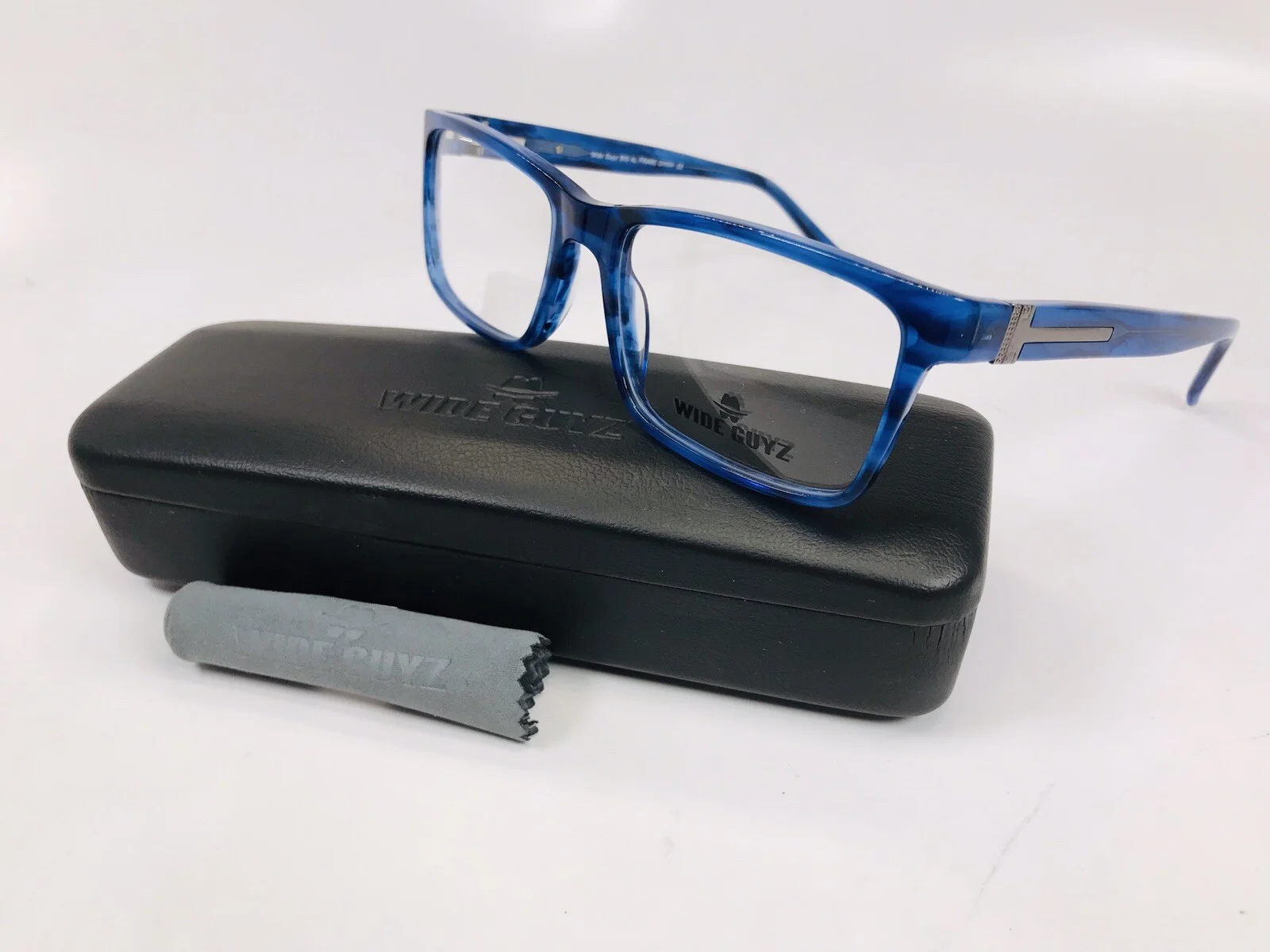 New Wide Guyz Blue Marble BIG AL Eyeglasses 58mm for The Stylish Large Man